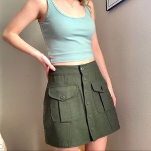 Abercrombie & Fitch Vintage Military Wool Mini Cargo Skirt